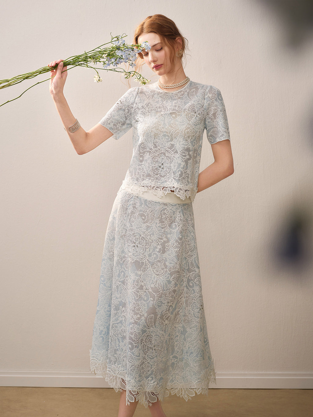Azure Bloom Knit Co-Ord
