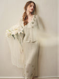 Silver Bloom Crochet Knit Co-Ord