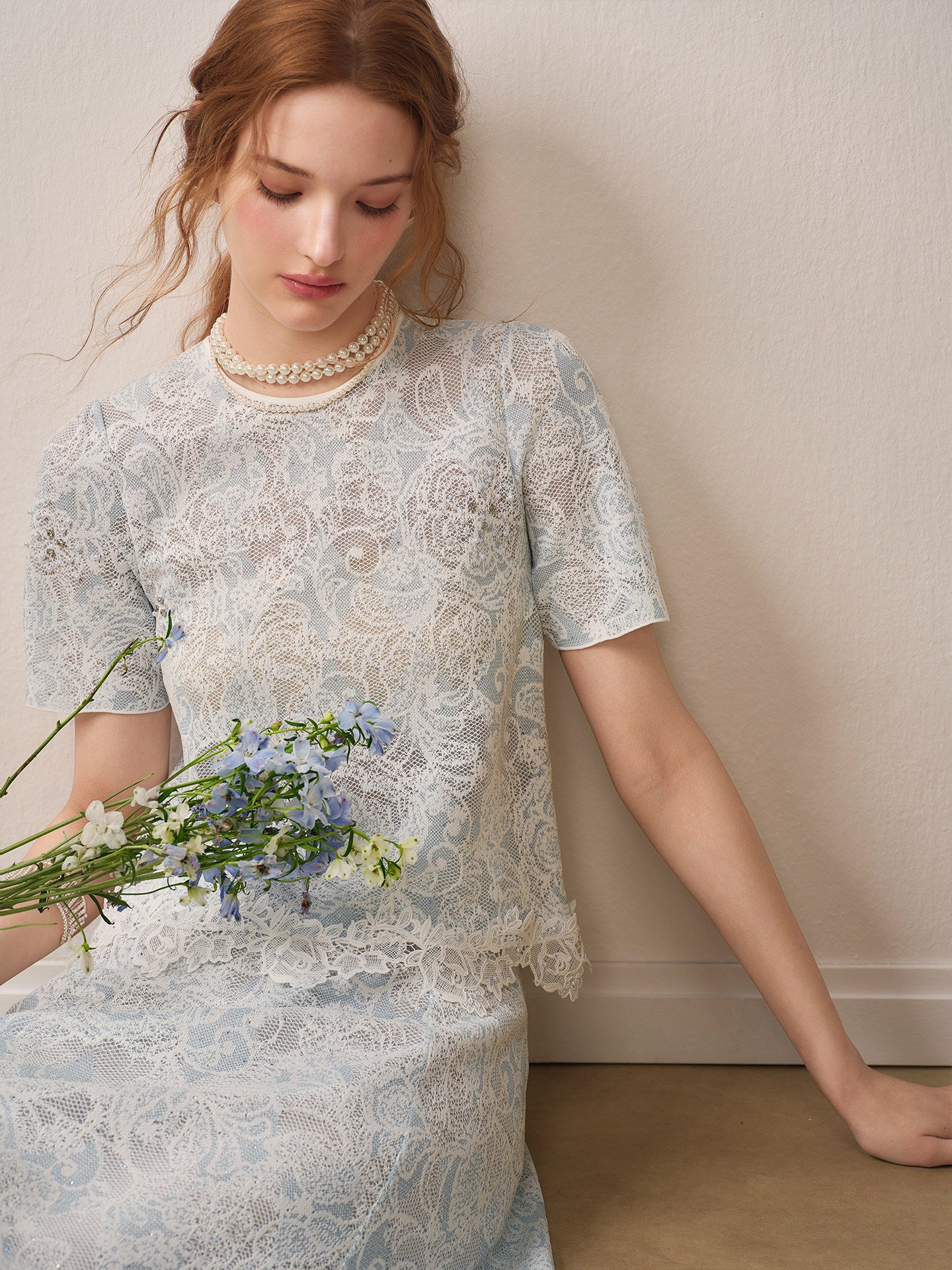 Azure Bloom Knit Co-Ord