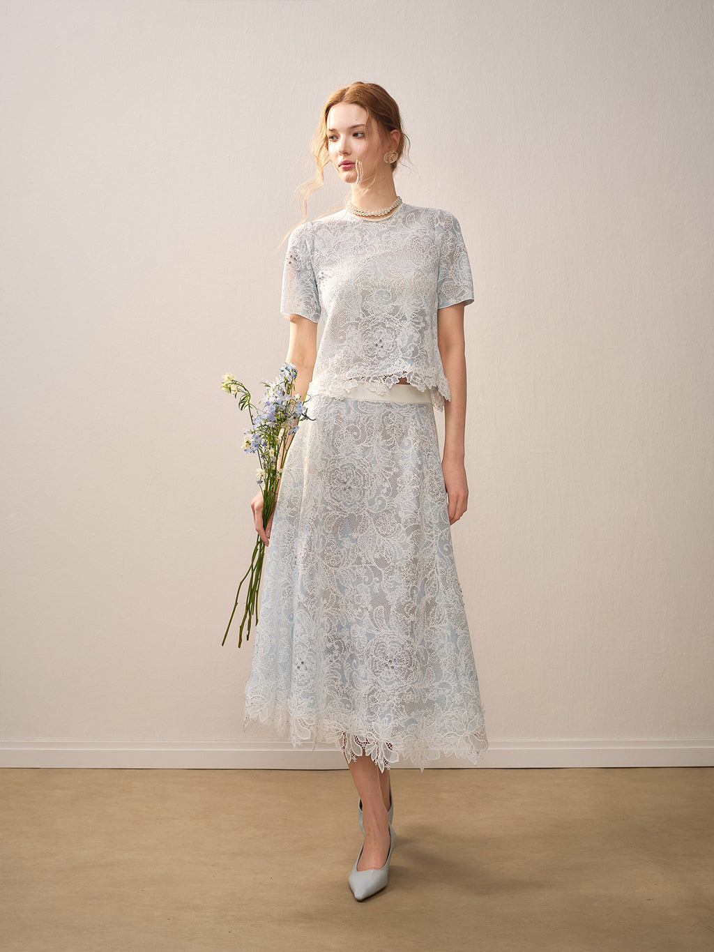Azure Bloom Knit Co-Ord