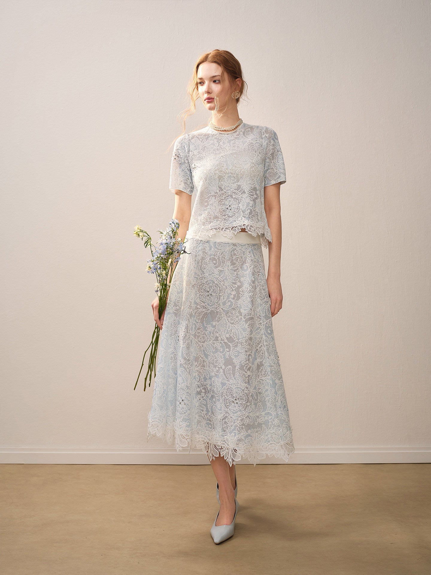 Azure Bloom Knit Co-Ord