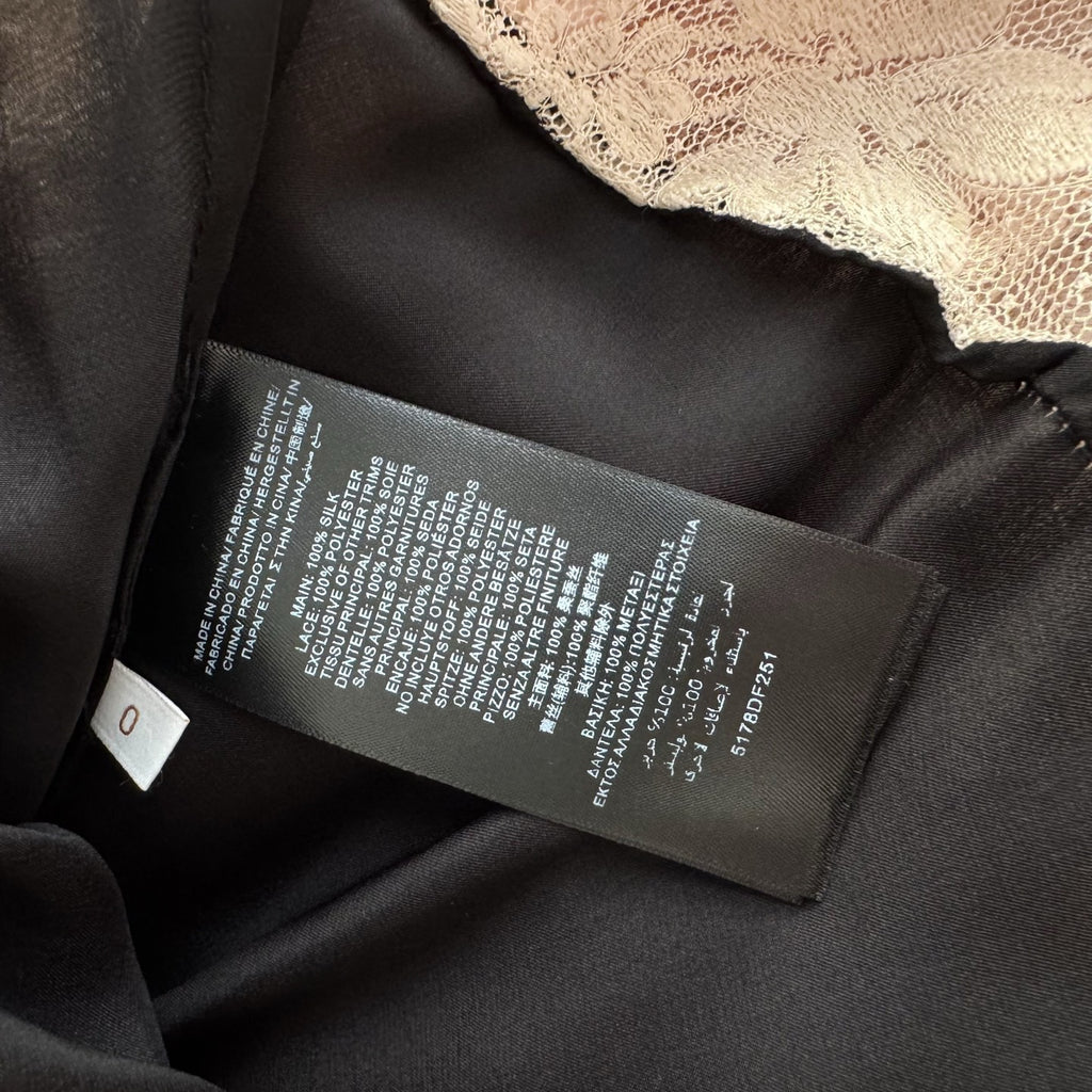 Lace Spliced Silk Dress