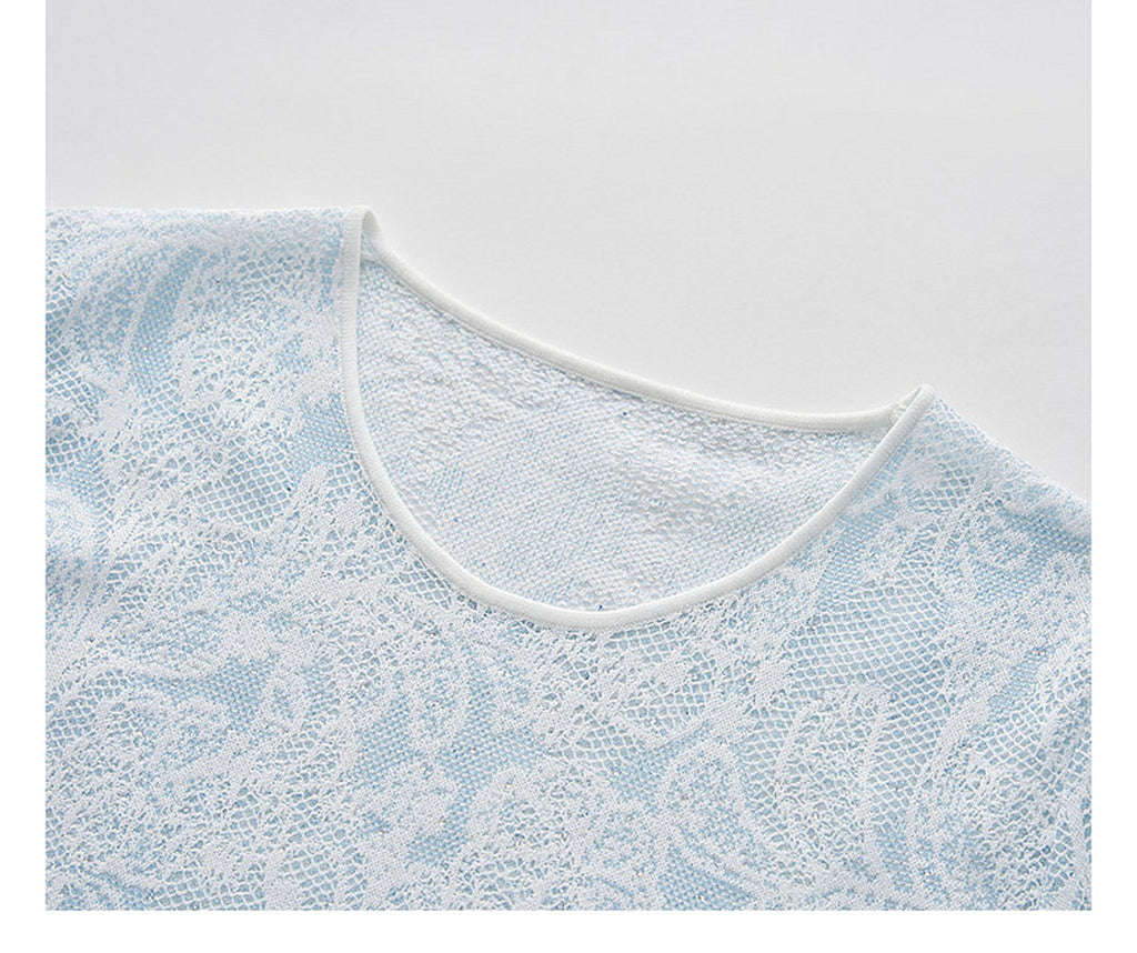 Pale Azure Lace Knit Co-Ord