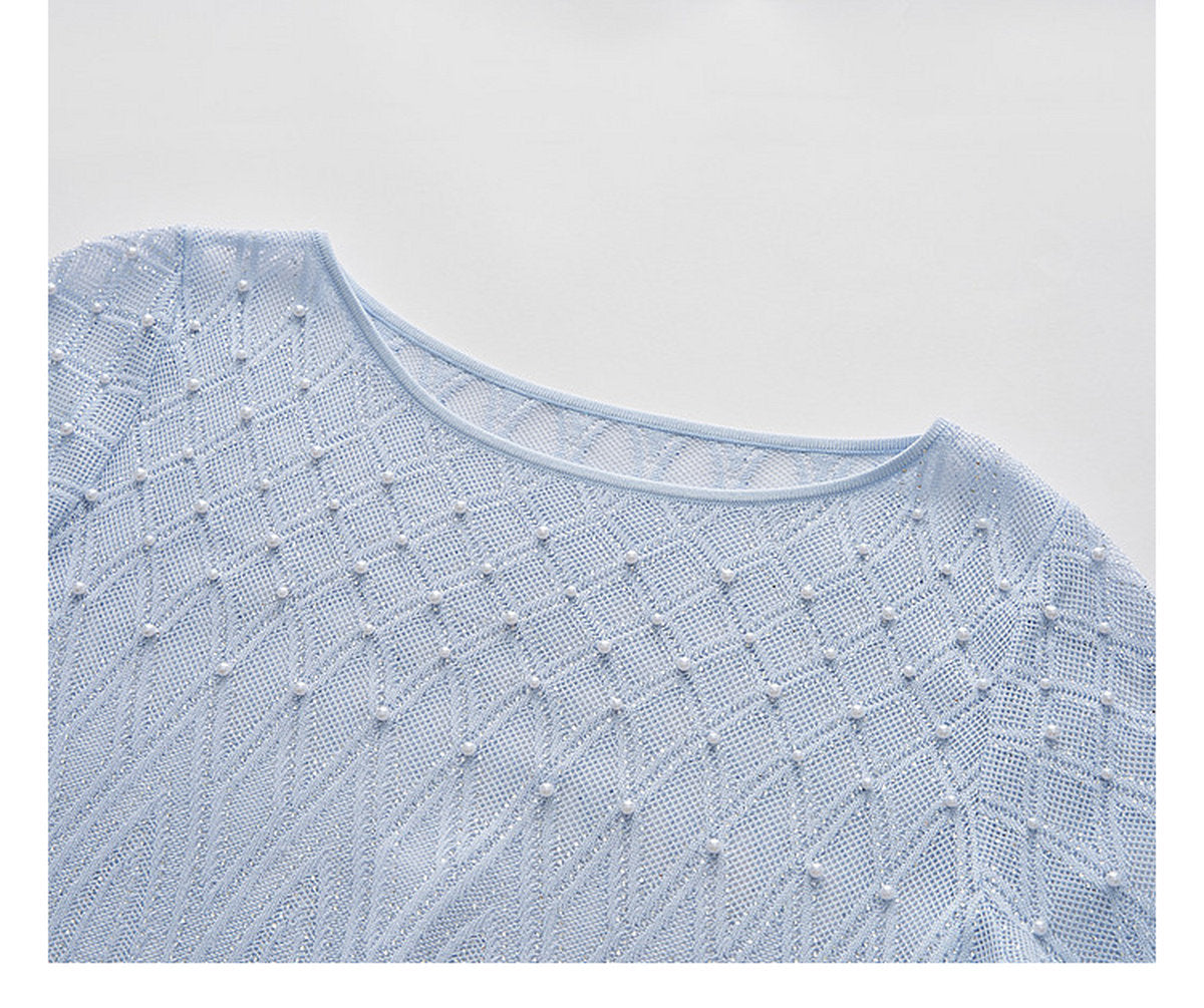 Pearl Delphinium Textured Knit A-Line Co-ord