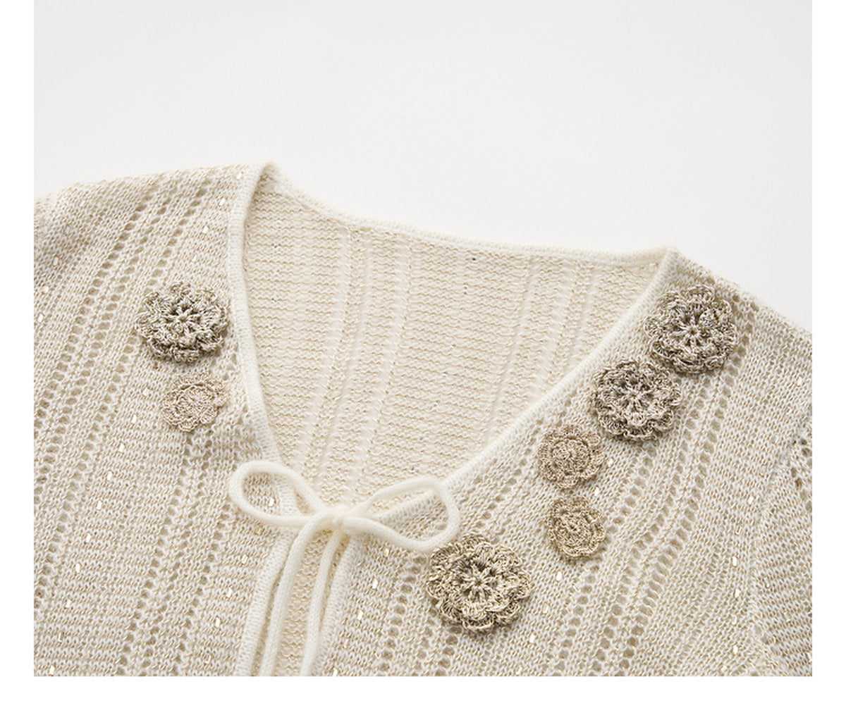 Silver Bloom Crochet Knit Co-Ord