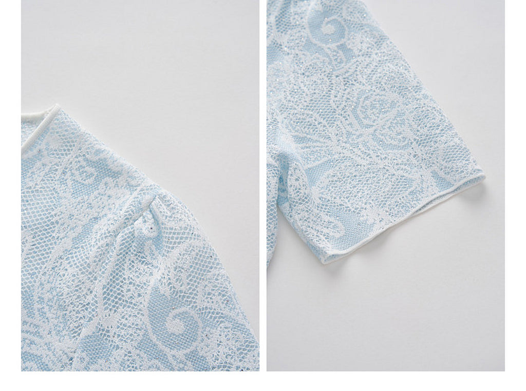 Pale Azure Lace Knit Co-Ord