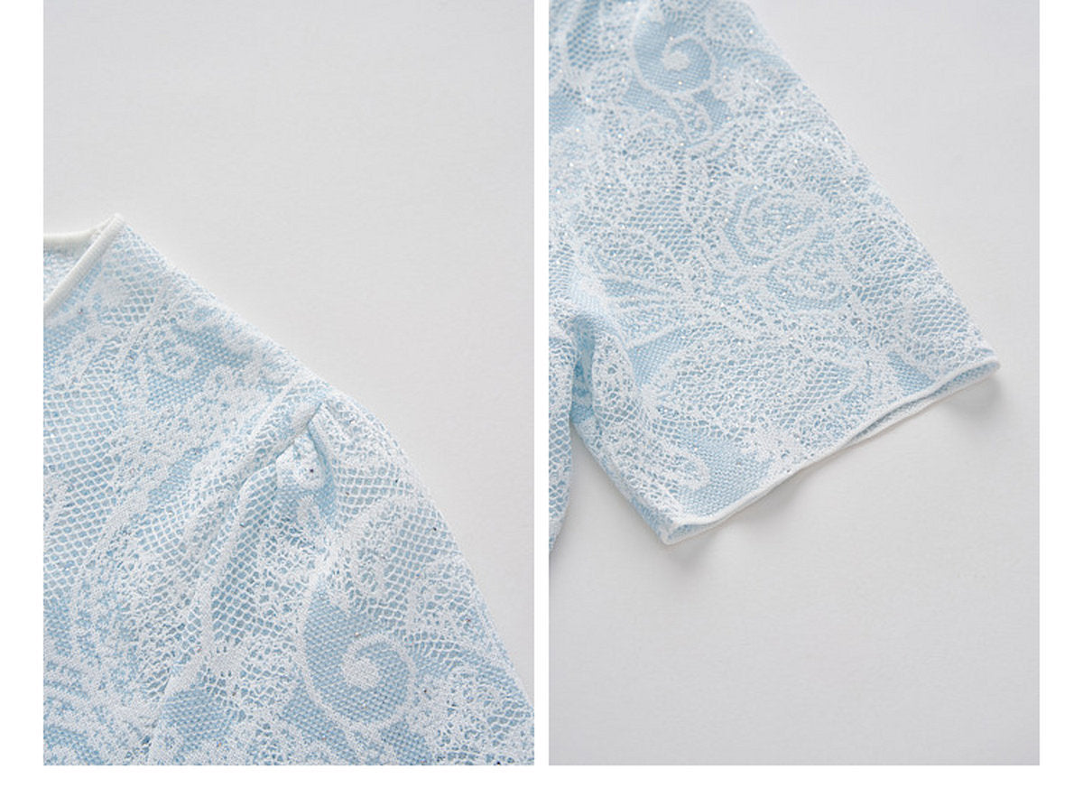 Pale Azure Lace Knit Co-Ord