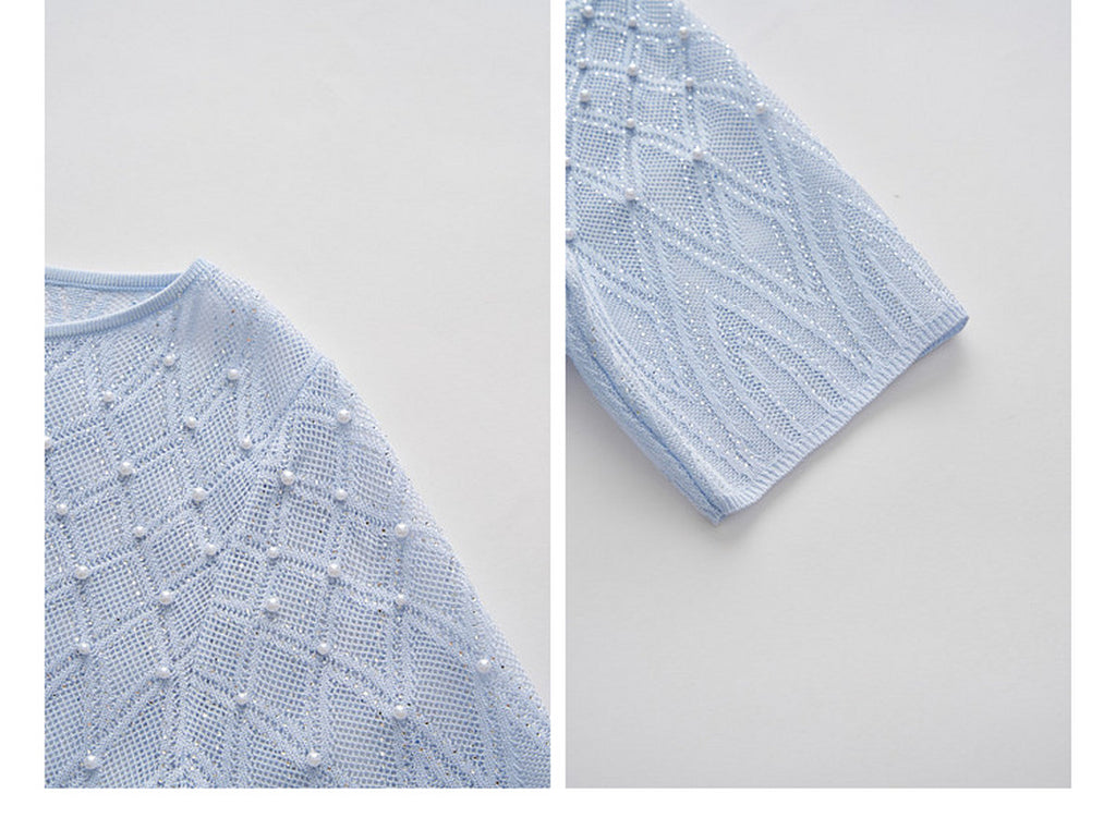 Pearl Delphinium Textured Knit A-Line Co-ord