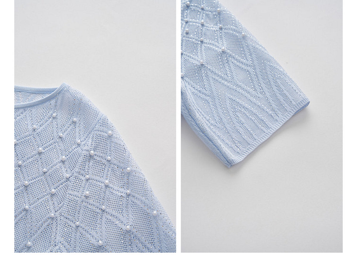 Pearl Delphinium Textured Knit A-Line Co-ord