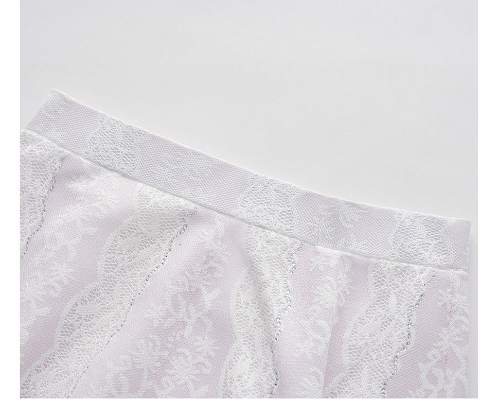 Lilac Violet Crew Neck Knit A-line Midi Dress