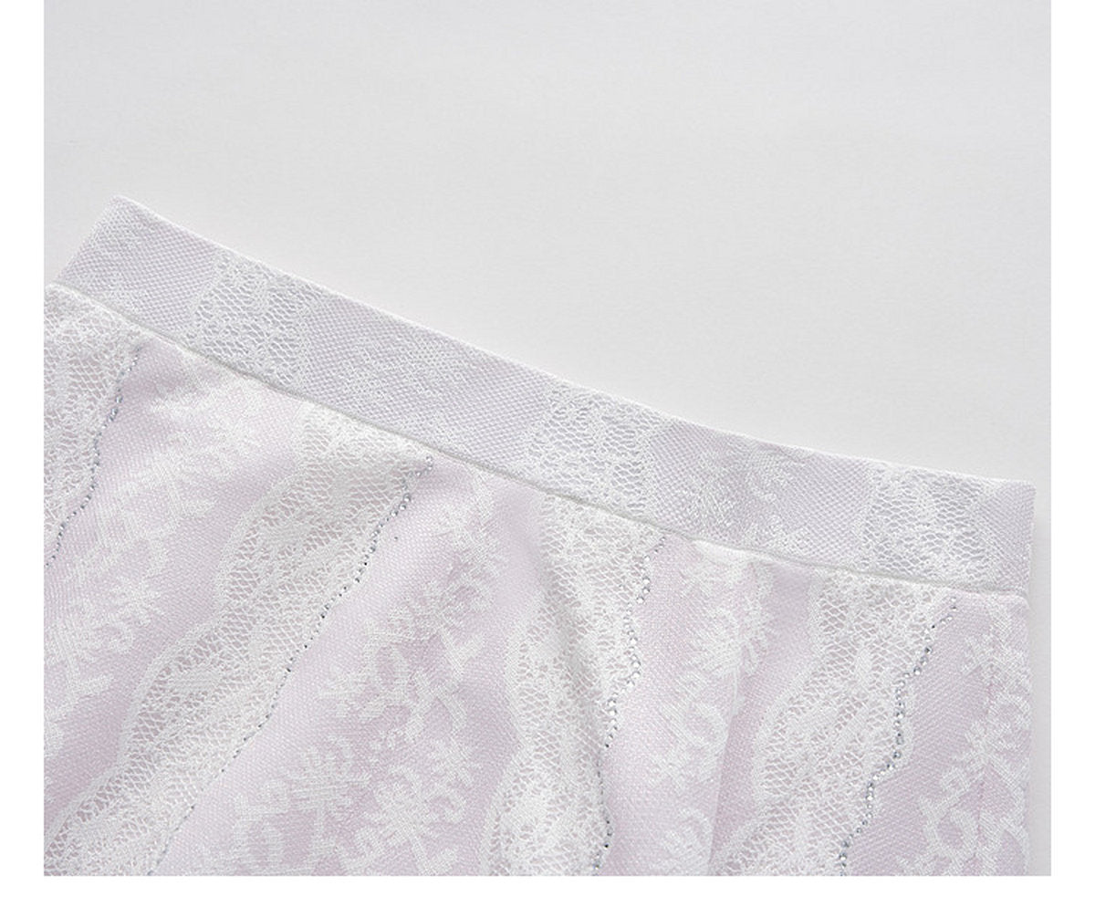 Lilac Violet Crew Neck Knit A-line Midi Dress