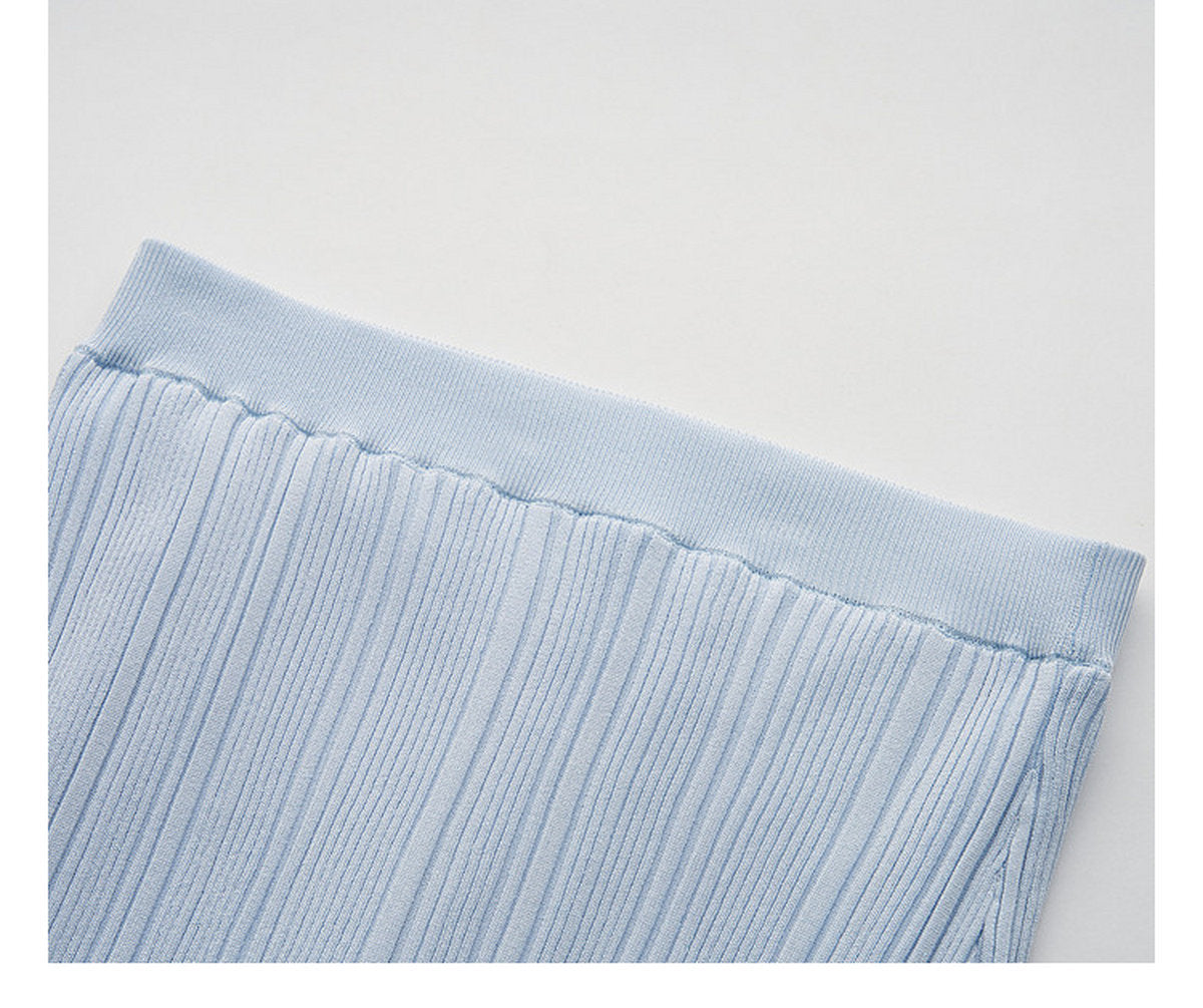 Sky Blue Ruffle Knit Co-ord Set