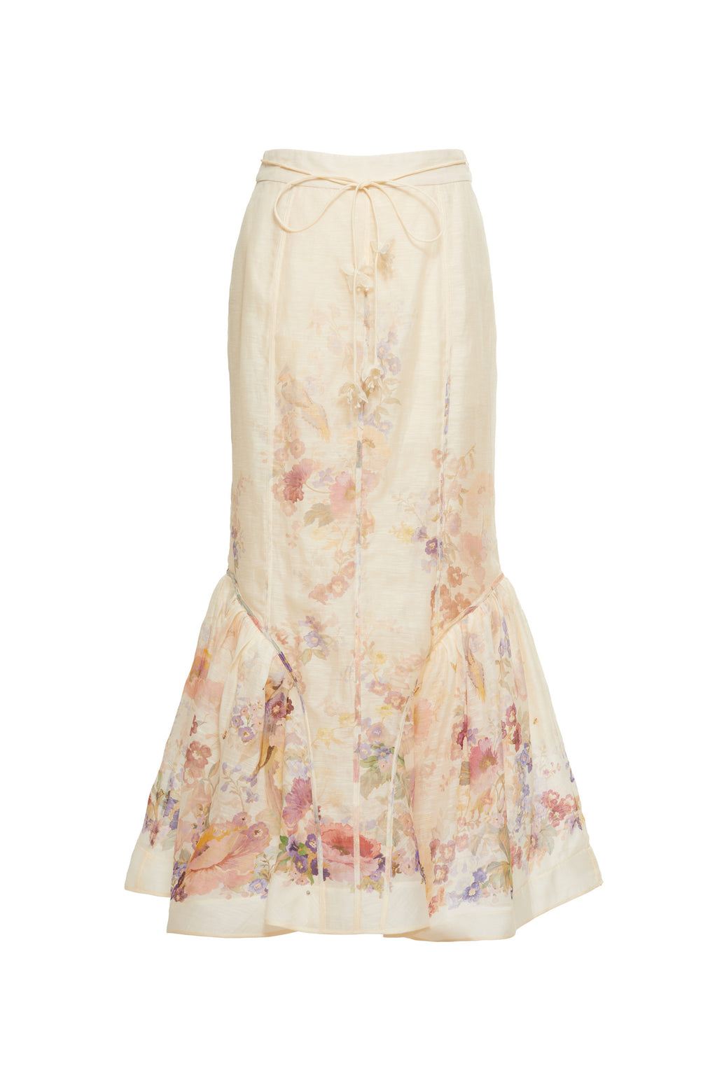 Monet's Garden Vintage Floral Co‑ord, Long Sleeve Blouse & Mermaid Skirt Two‑Piece Outfit
