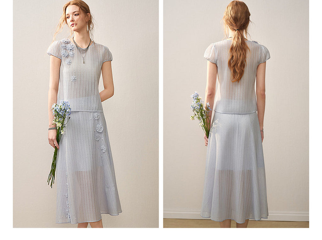 Azure Bloom Knit Co-Ord