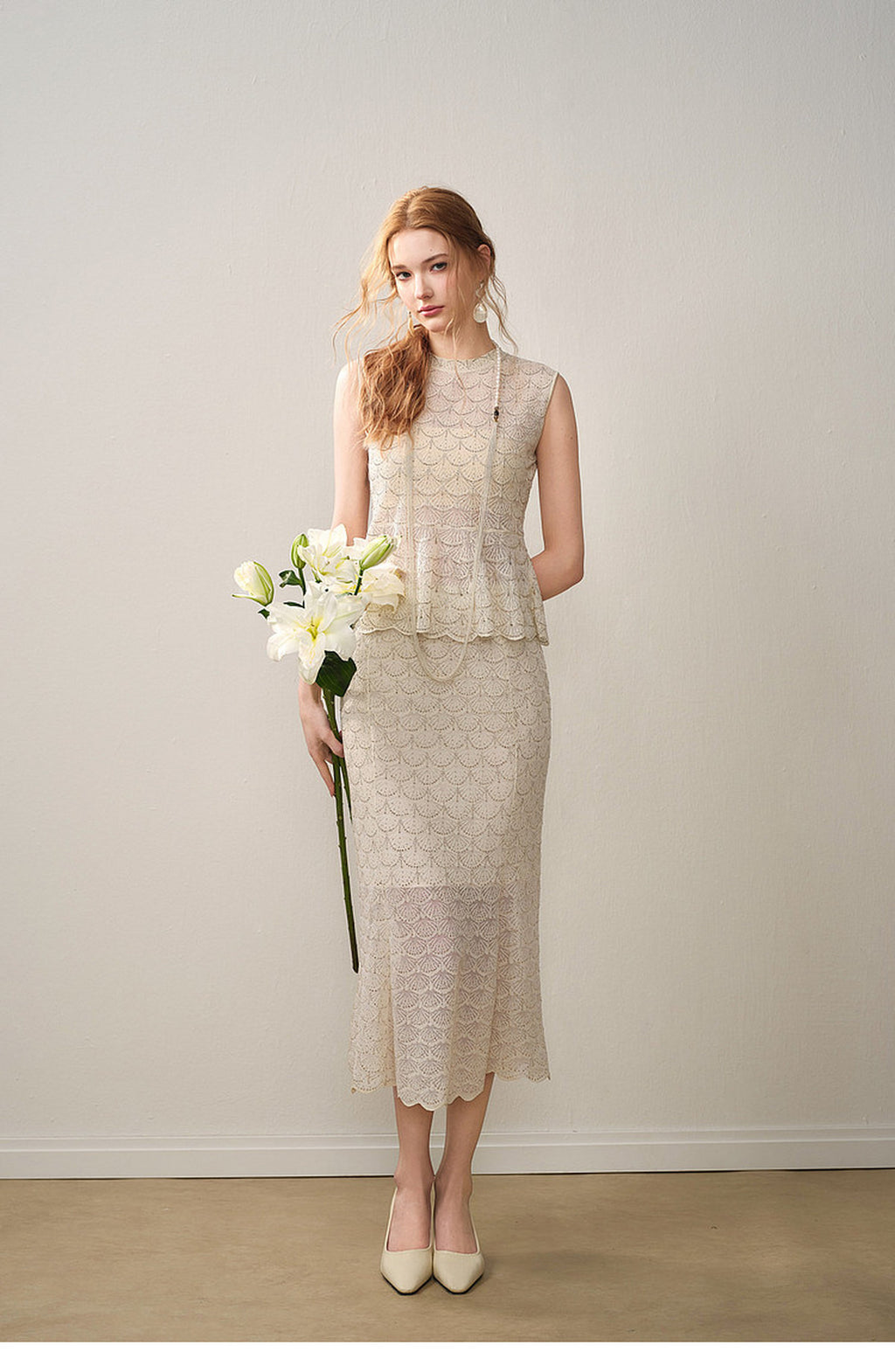 Champagne Scallop Knit Co-Ord
