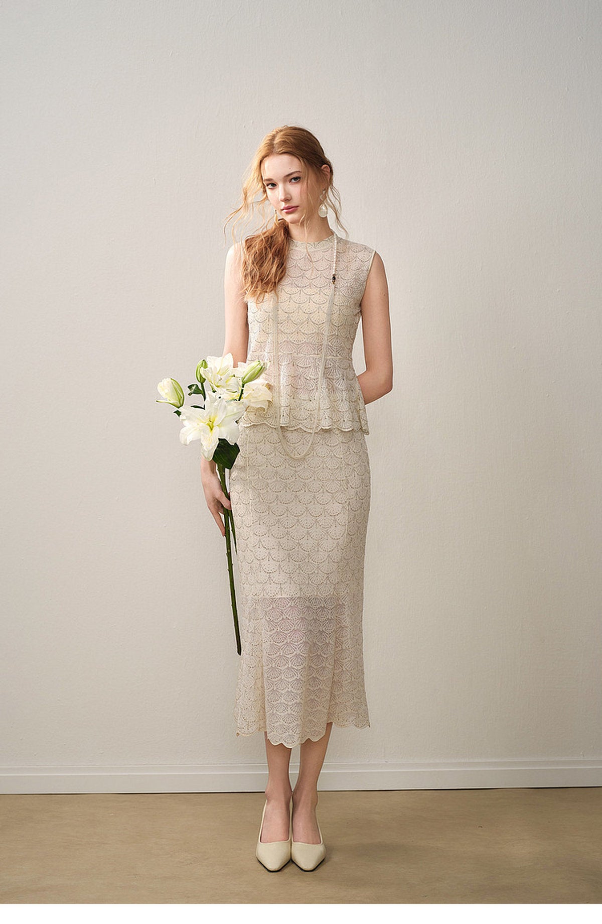 Champagne Scallop Knit Co-Ord
