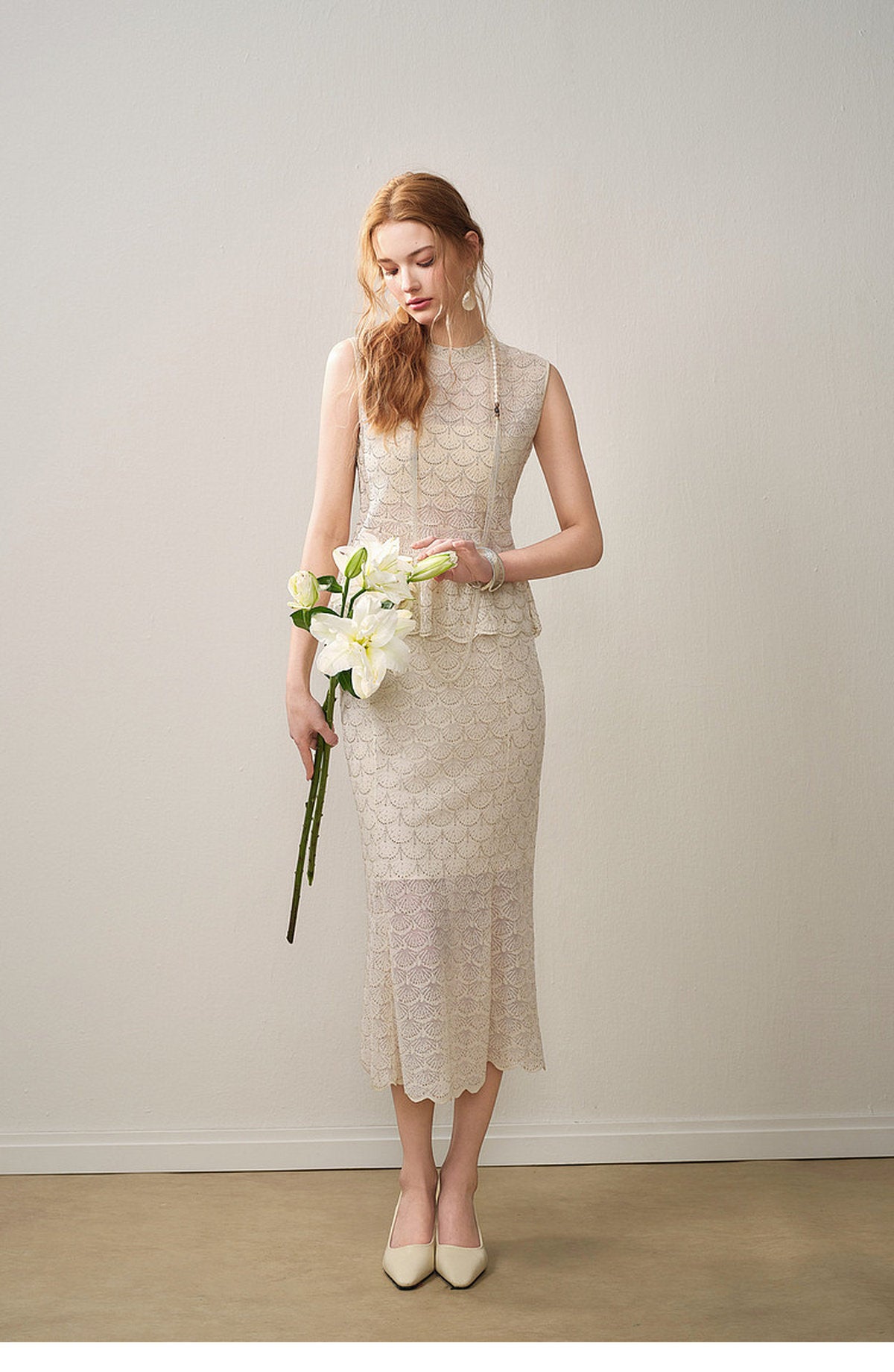Champagne Scallop Knit Co-Ord