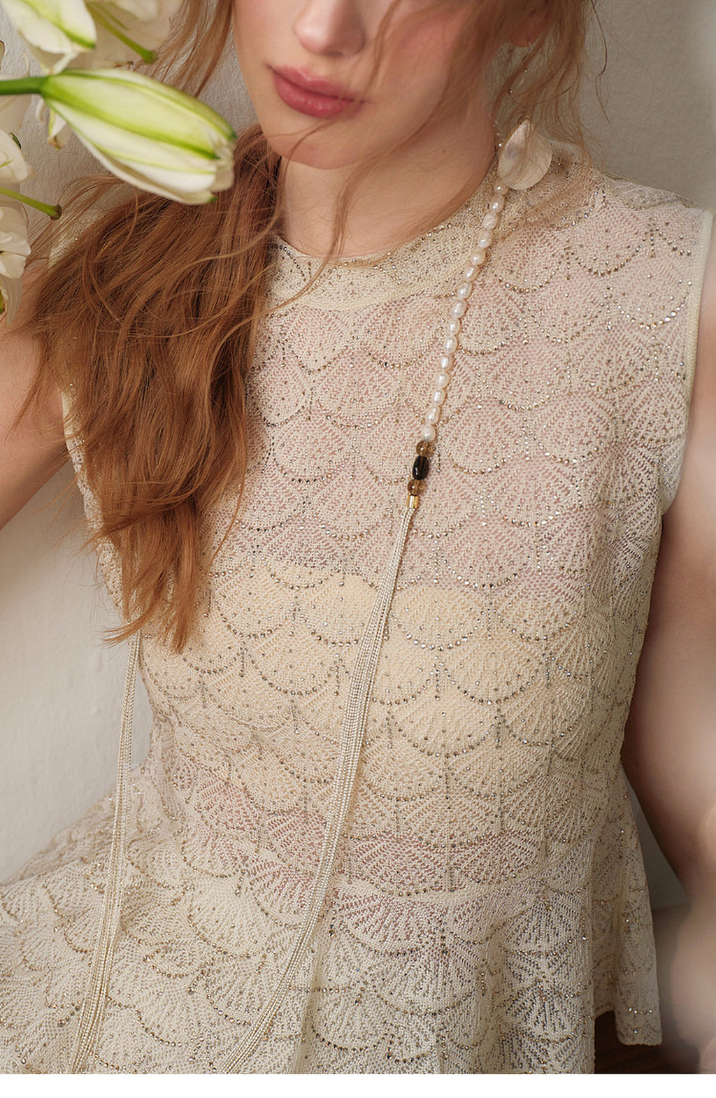 Champagne Scallop Knit Co-Ord