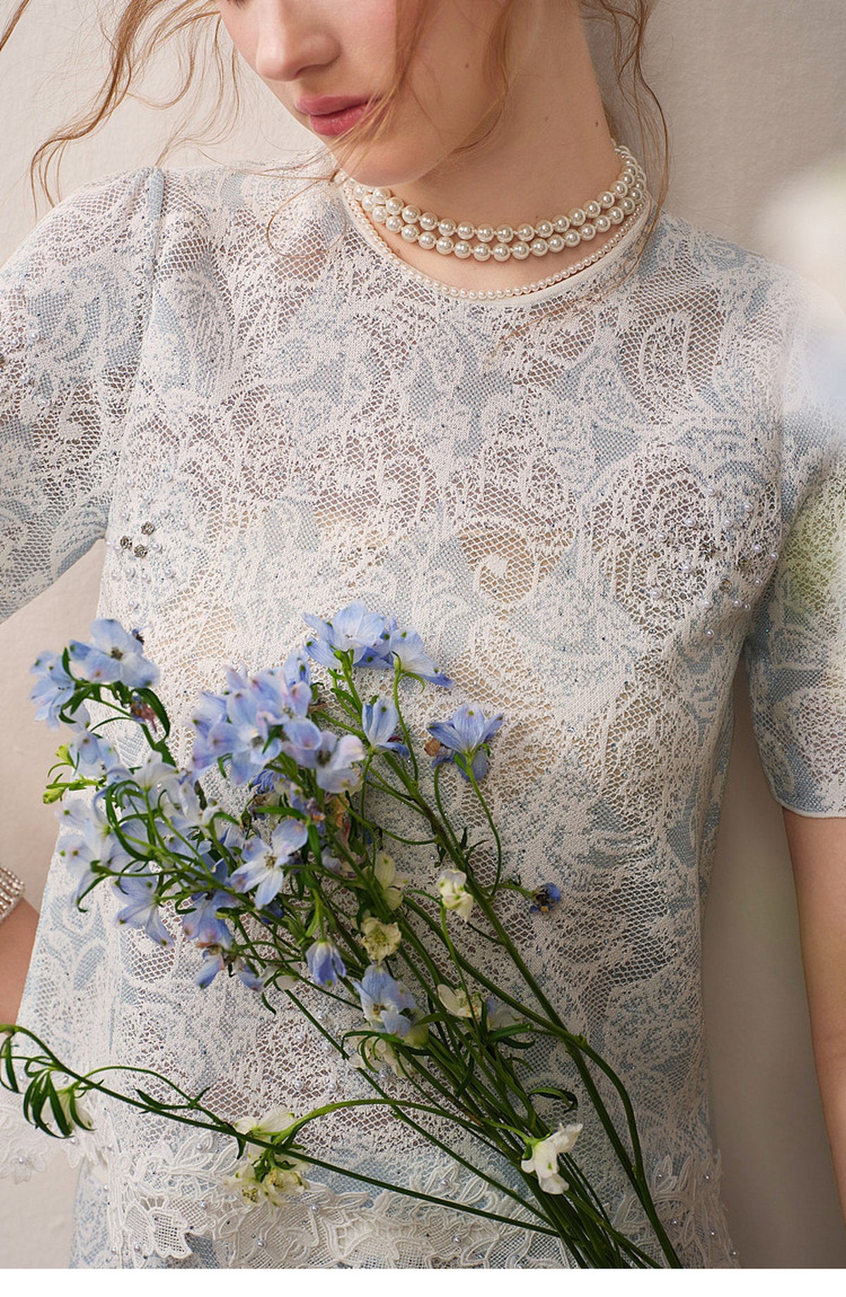 Pale Azure Lace Knit Co-Ord