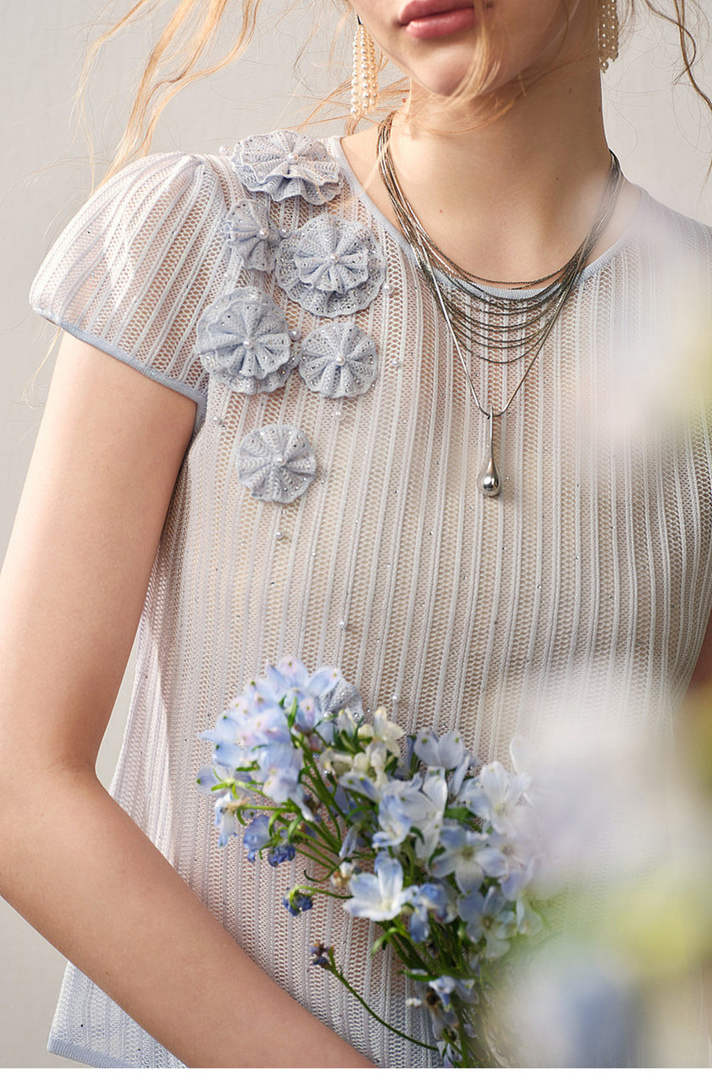 Azure Bloom Knit Co-Ord