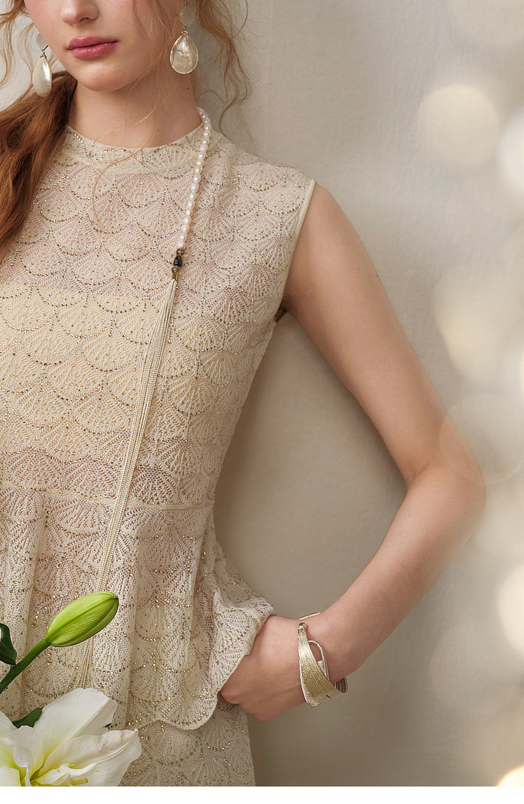 Champagne Scallop Knit Co-Ord