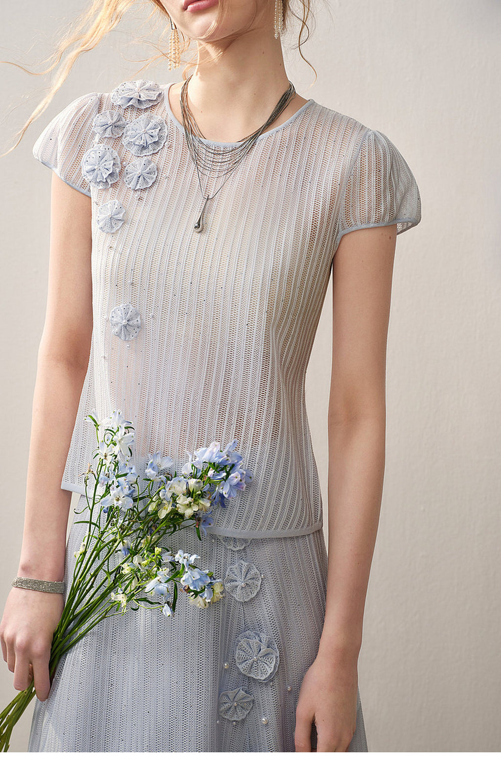 Azure Bloom Knit Co-Ord