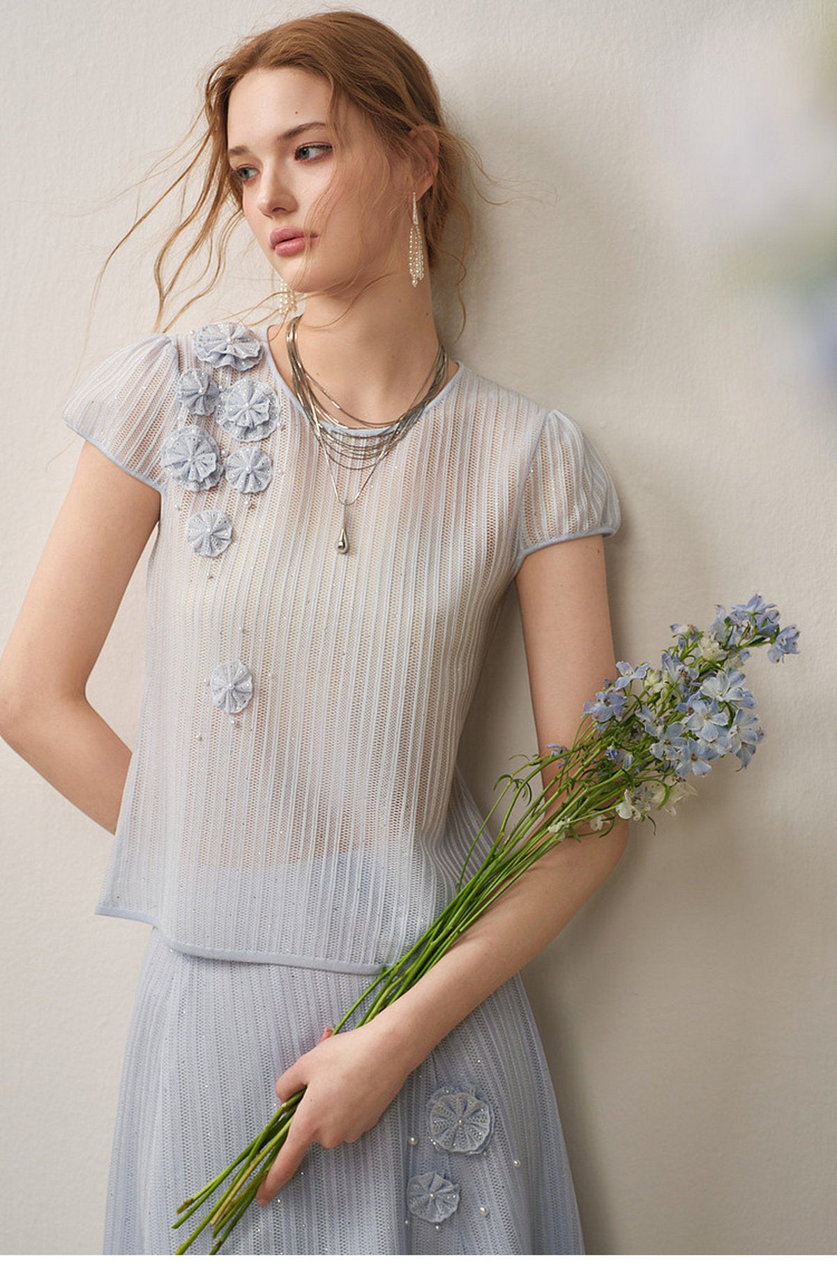 Azure Bloom Knit Co-Ord