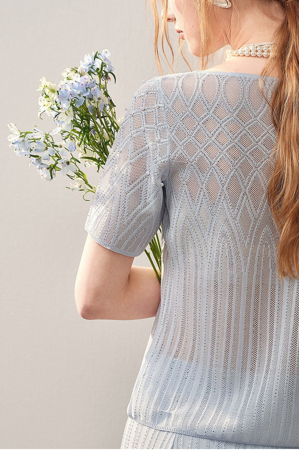 Pearl Delphinium Textured Knit A-Line Co-ord