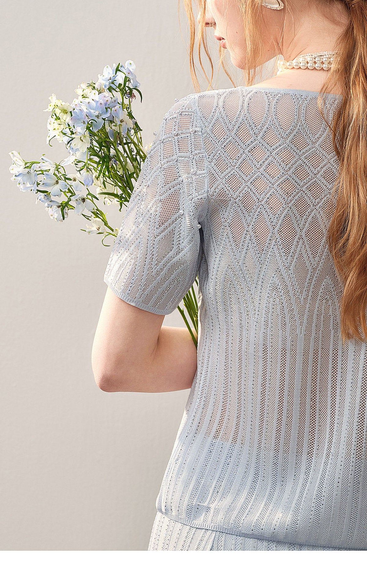 Pearl Delphinium Textured Knit A-Line Co-ord