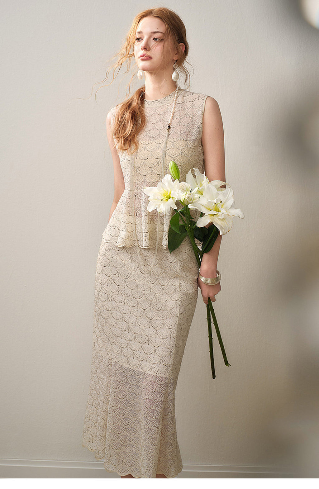 Champagne Scallop Knit Co-Ord
