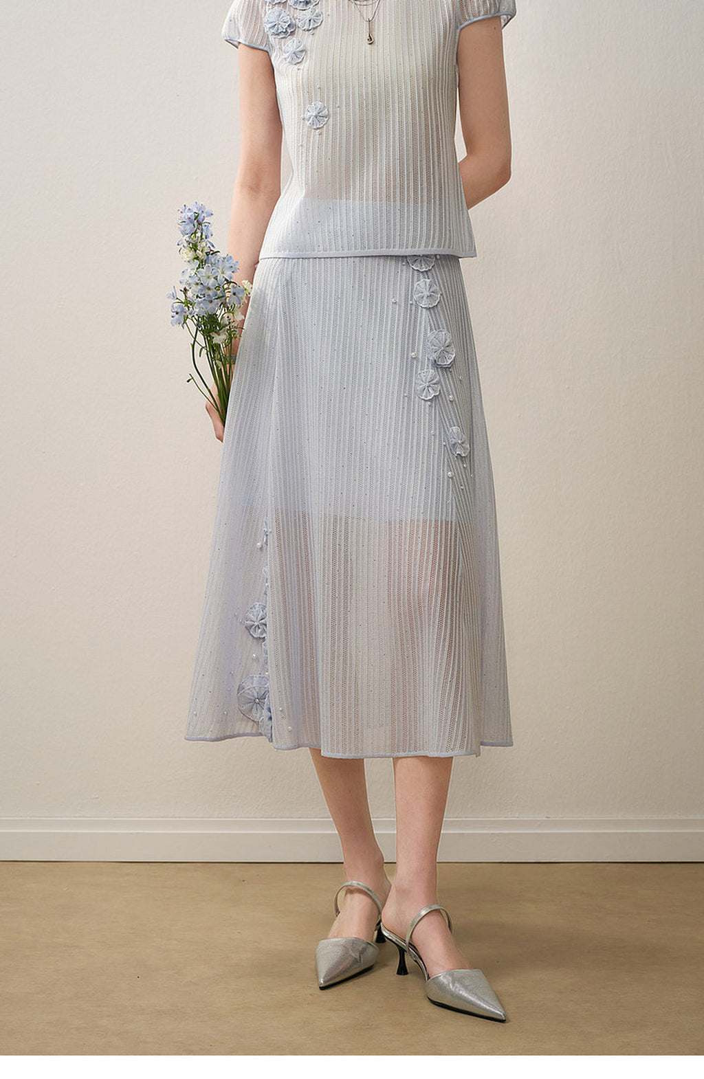 Azure Bloom Knit Co-Ord