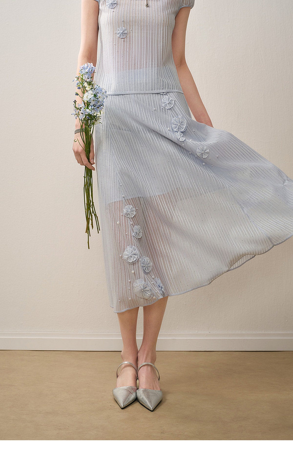 Azure Bloom Knit Co-Ord