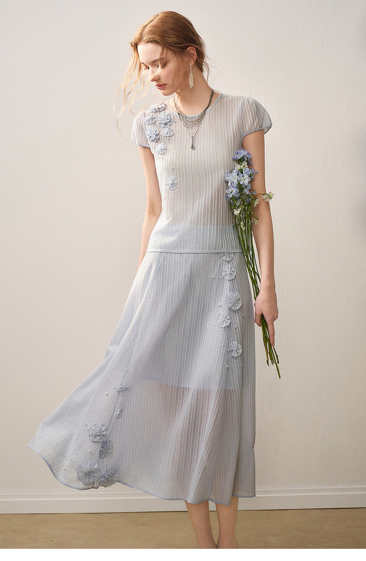 Azure Bloom Knit Co-Ord
