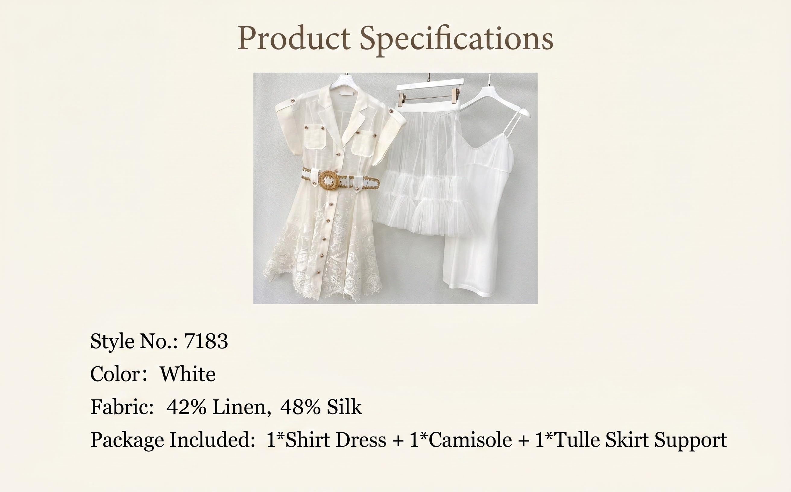 Island Vacation Embroidered Waist-Cinching Lapel Shirt Dress