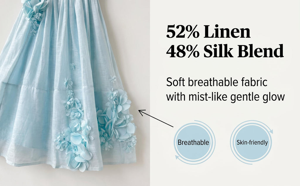 Light Blue Raised Floral Spaghetti Strap Full Swing Maxi Dress