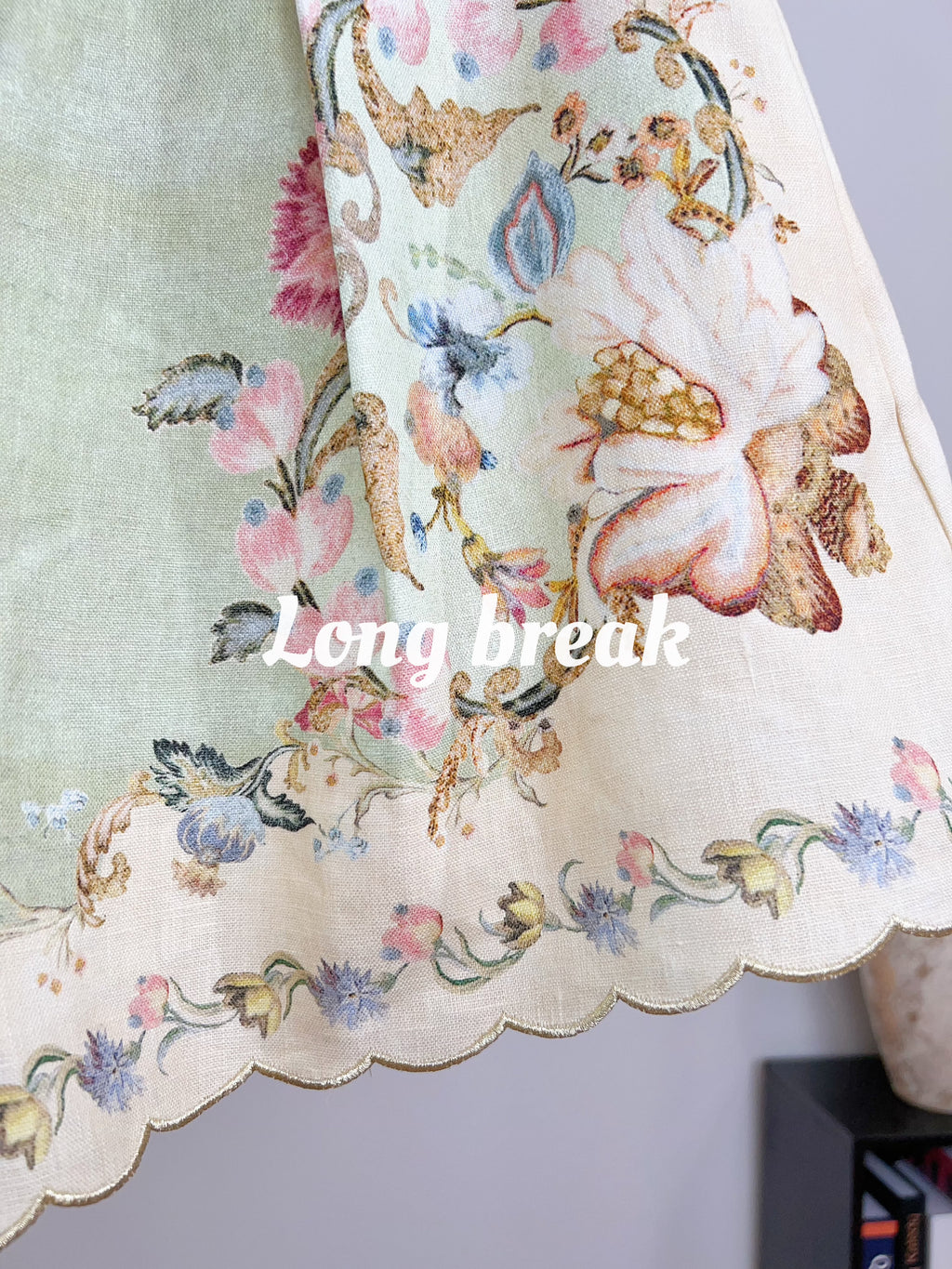 Pastel Light Green Floral Print Long Sleeve Two Piece Set