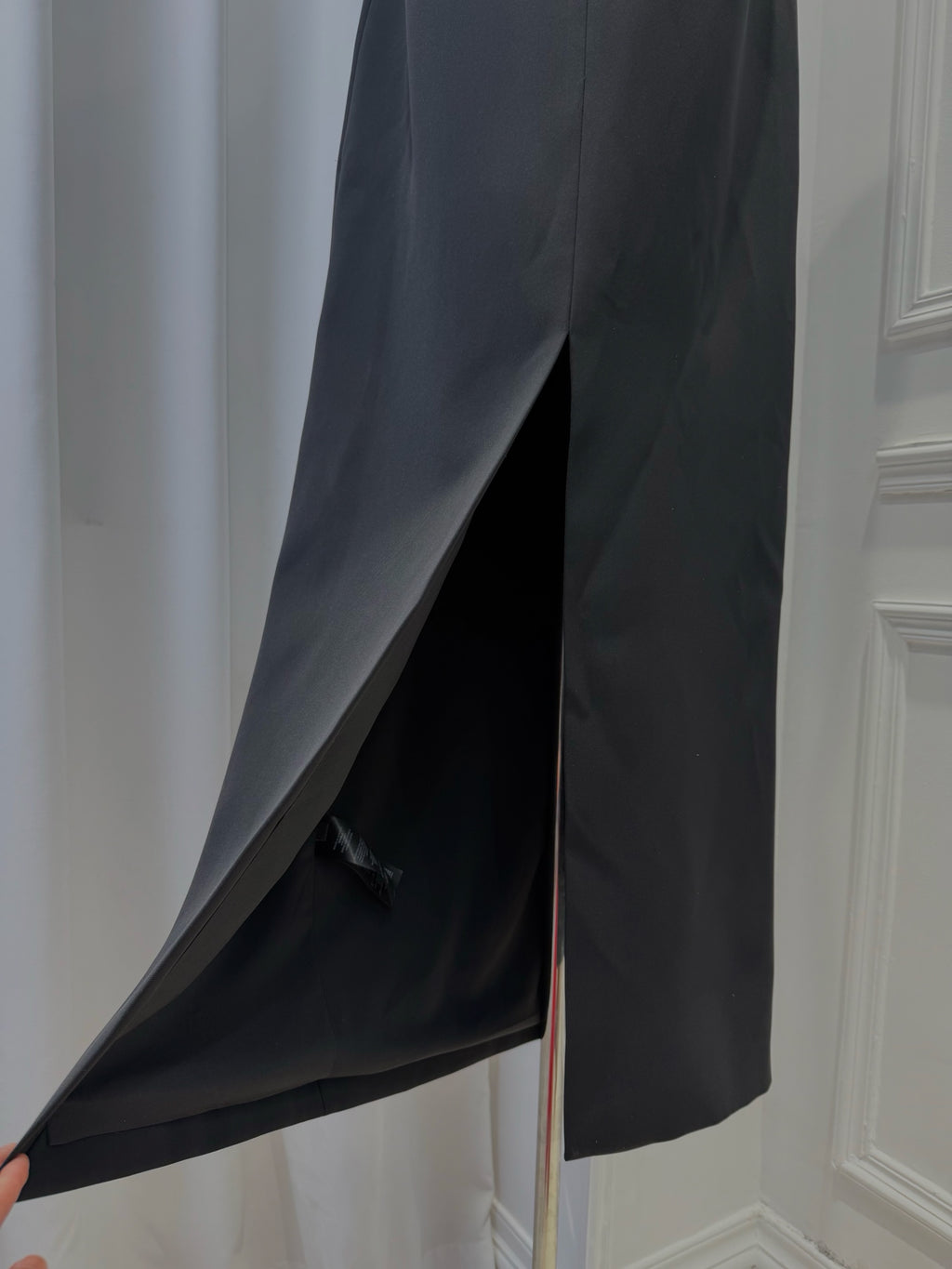 black strapless maxi dress
