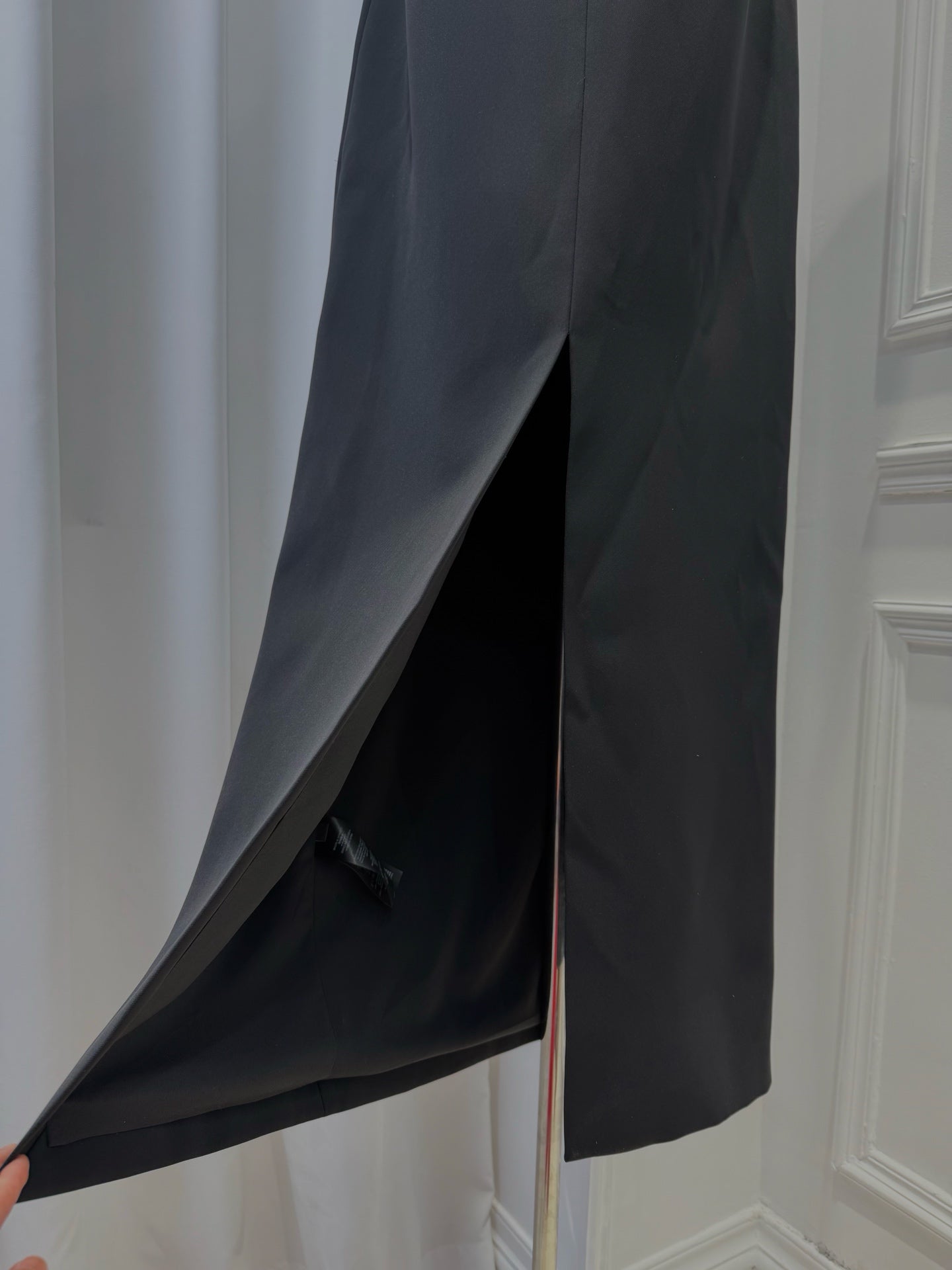black strapless maxi dress