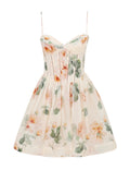 Carousel Corset Mini Dress in Cream Rose