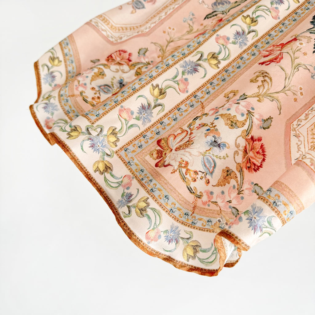 Vintage Floral Pattern Lapel Neck Short Sleeve Blouse Two-Piece Set