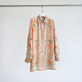 Vintage Floral Pattern Lapel Neck Long Sleeve Blouse Two-Piece Set