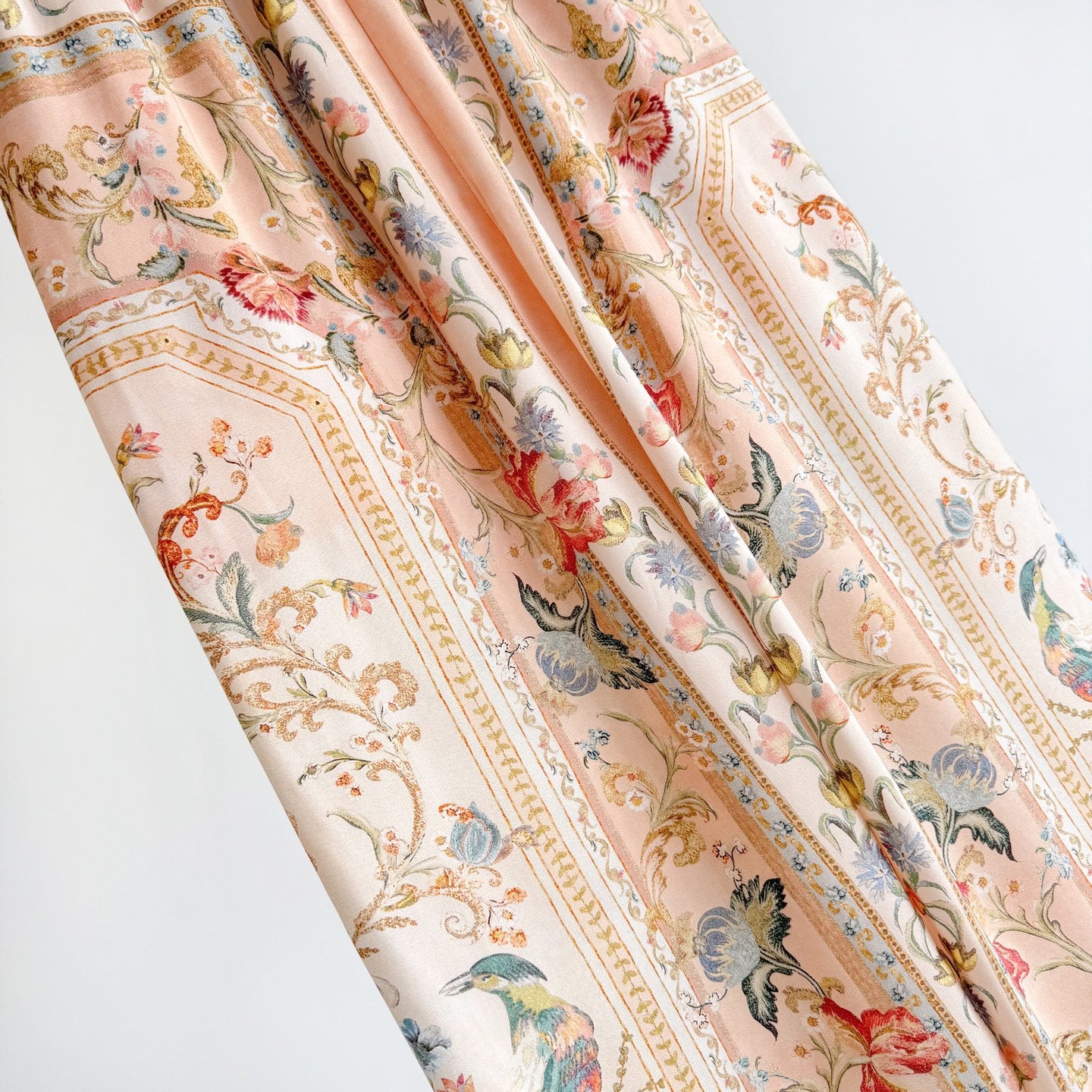 Vintage Floral Pattern Lapel Neck Long Sleeve Blouse Two-Piece Set
