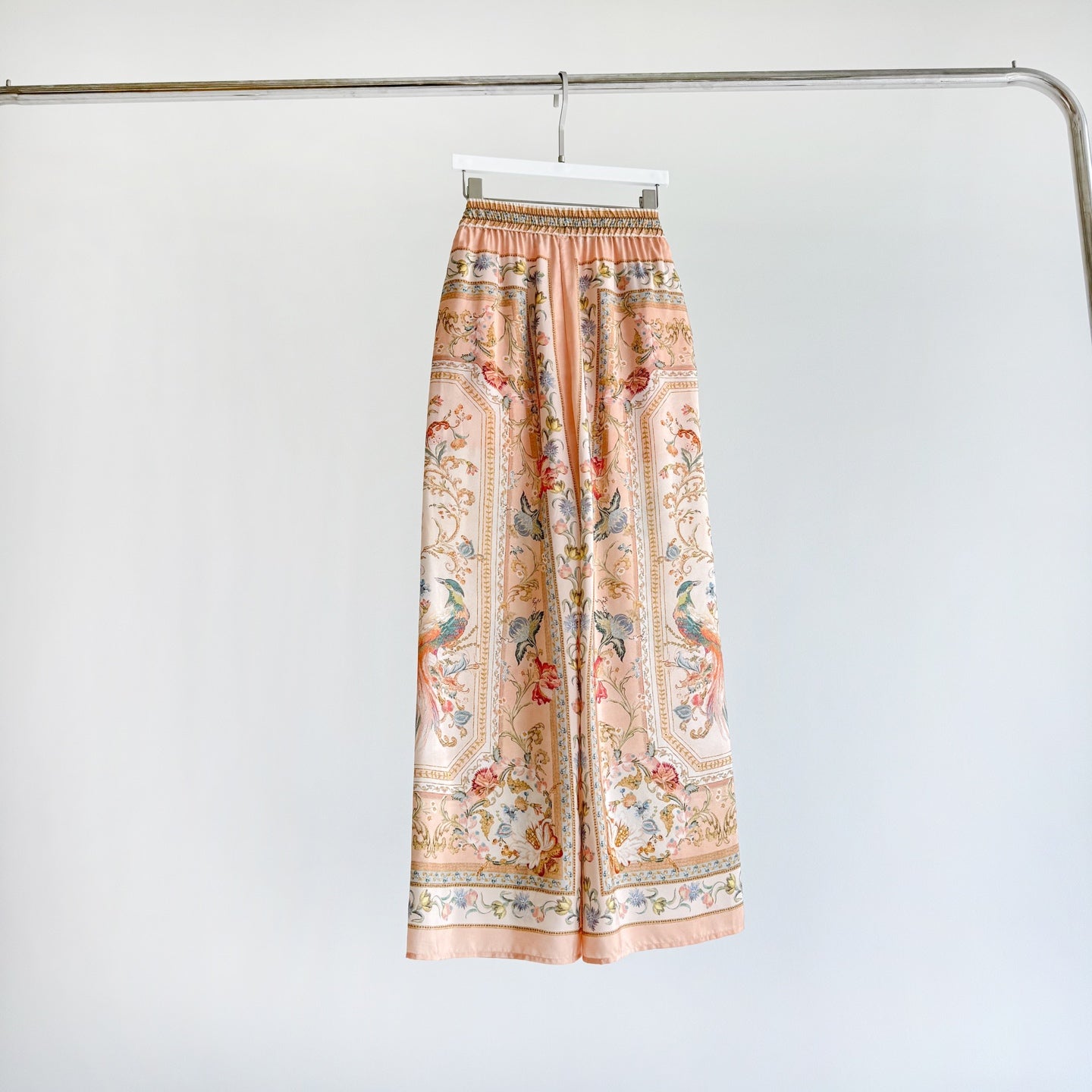 Vintage Floral Pattern Lapel Neck Long Sleeve Blouse Two-Piece Set