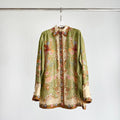 The Indra Relaxed Shirt Pant Short  in Khaki Scarf Floral Three Piece
