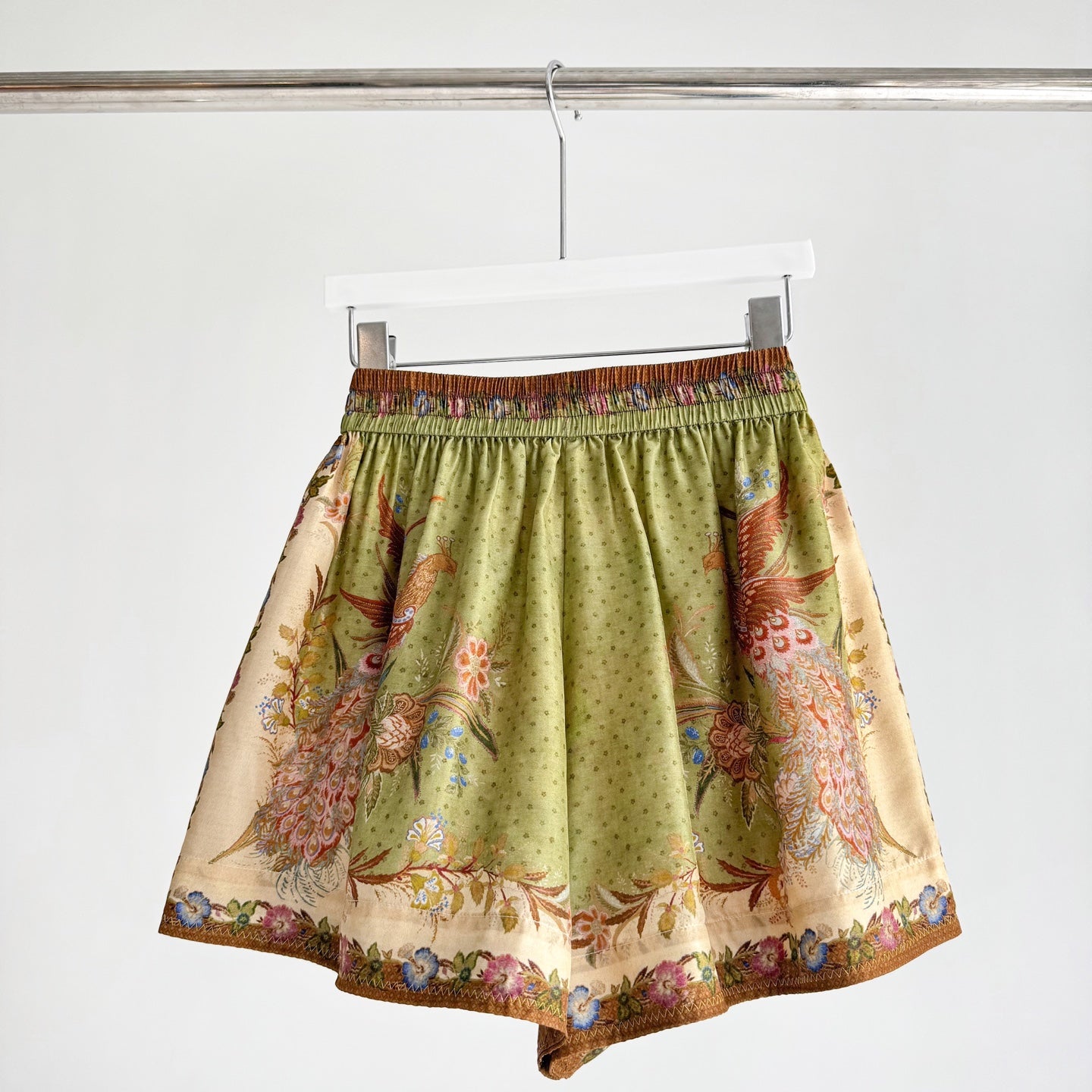 The Indra Relaxed Shirt Pant Short  in Khaki Scarf Floral Three Piece