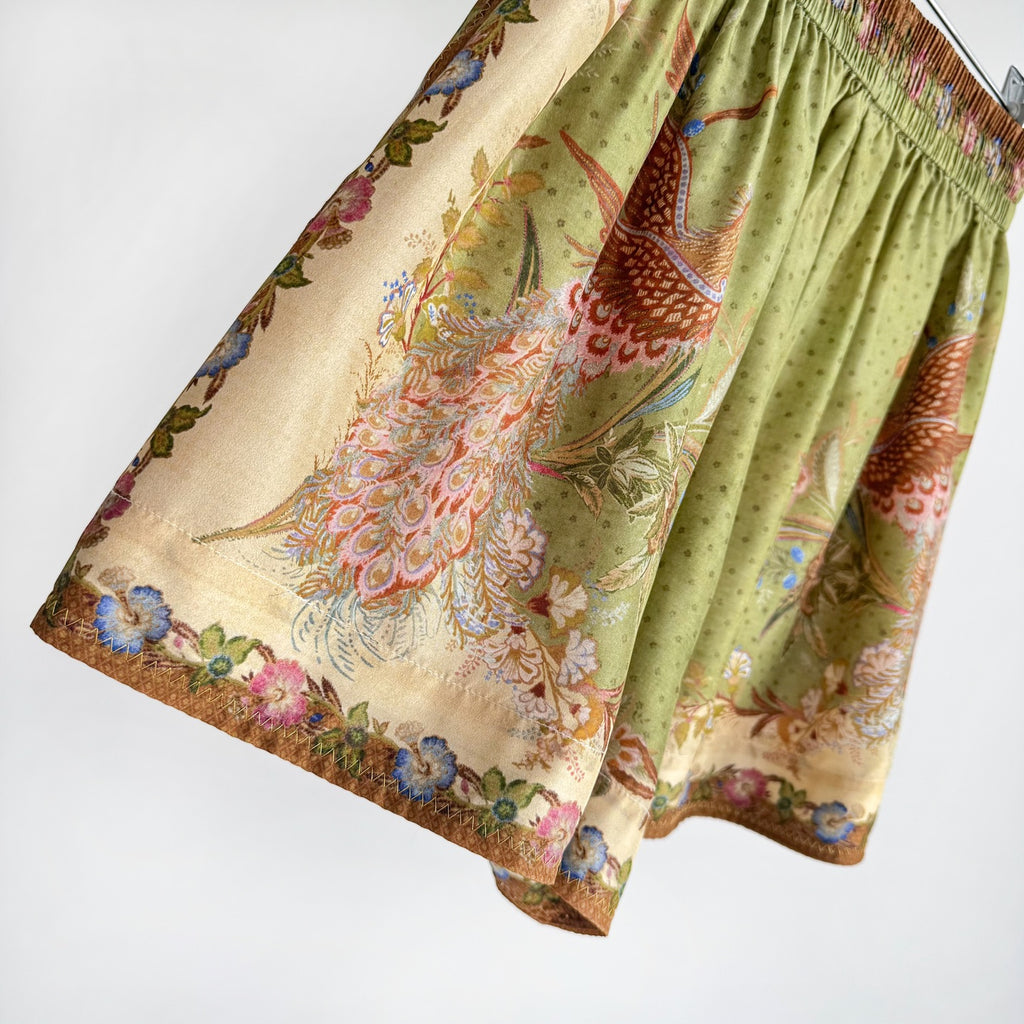 The Indra Relaxed Shirt Pant Short  in Khaki Scarf Floral Three Piece