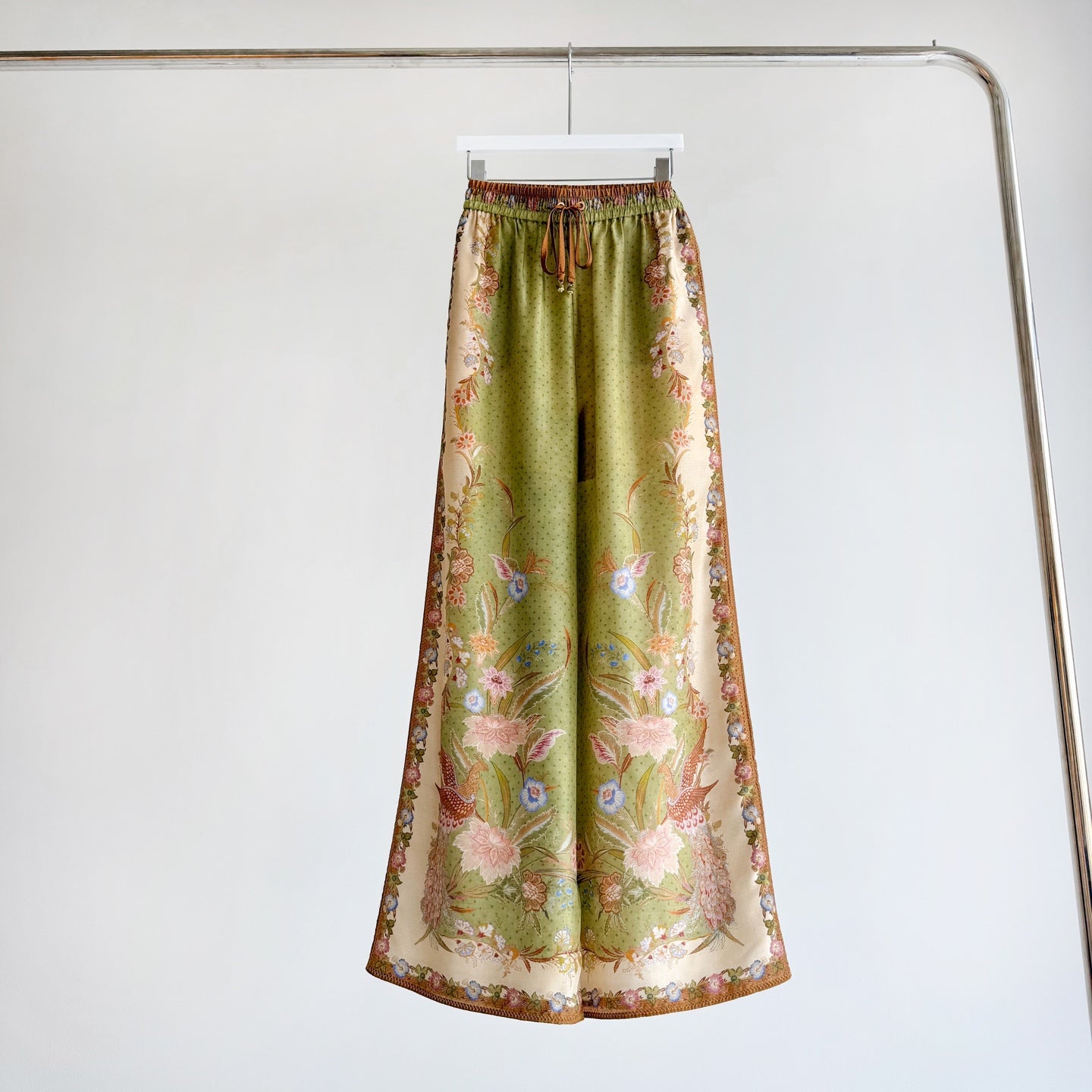 The Indra Relaxed Shirt Pant Short  in Khaki Scarf Floral Three Piece