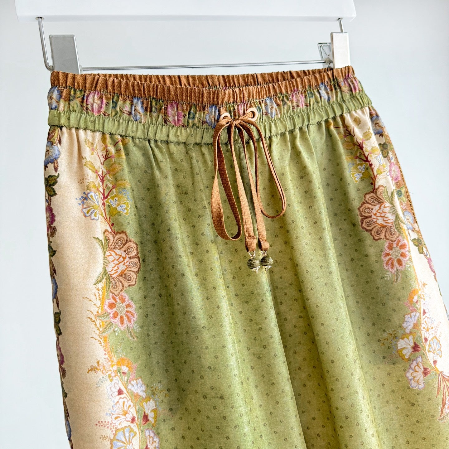 The Indra Relaxed Shirt Pant Short  in Khaki Scarf Floral Three Piece