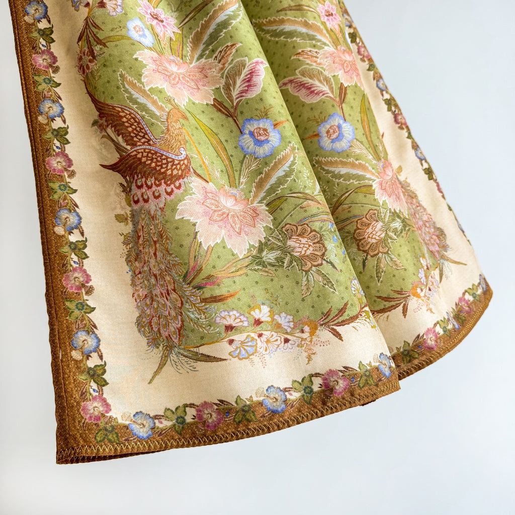 The Indra Relaxed Shirt Pant Short  in Khaki Scarf Floral Three Piece