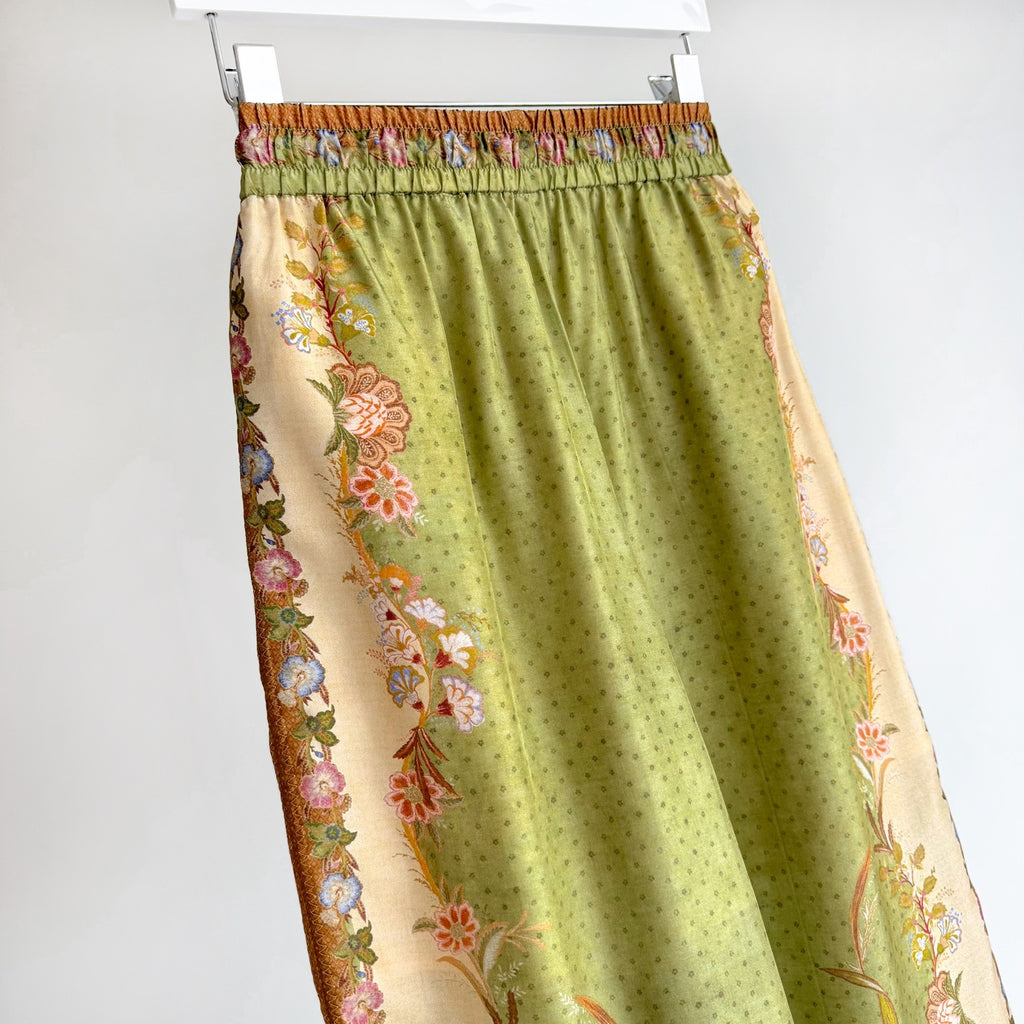 The Indra Relaxed Shirt Pant Short  in Khaki Scarf Floral Three Piece